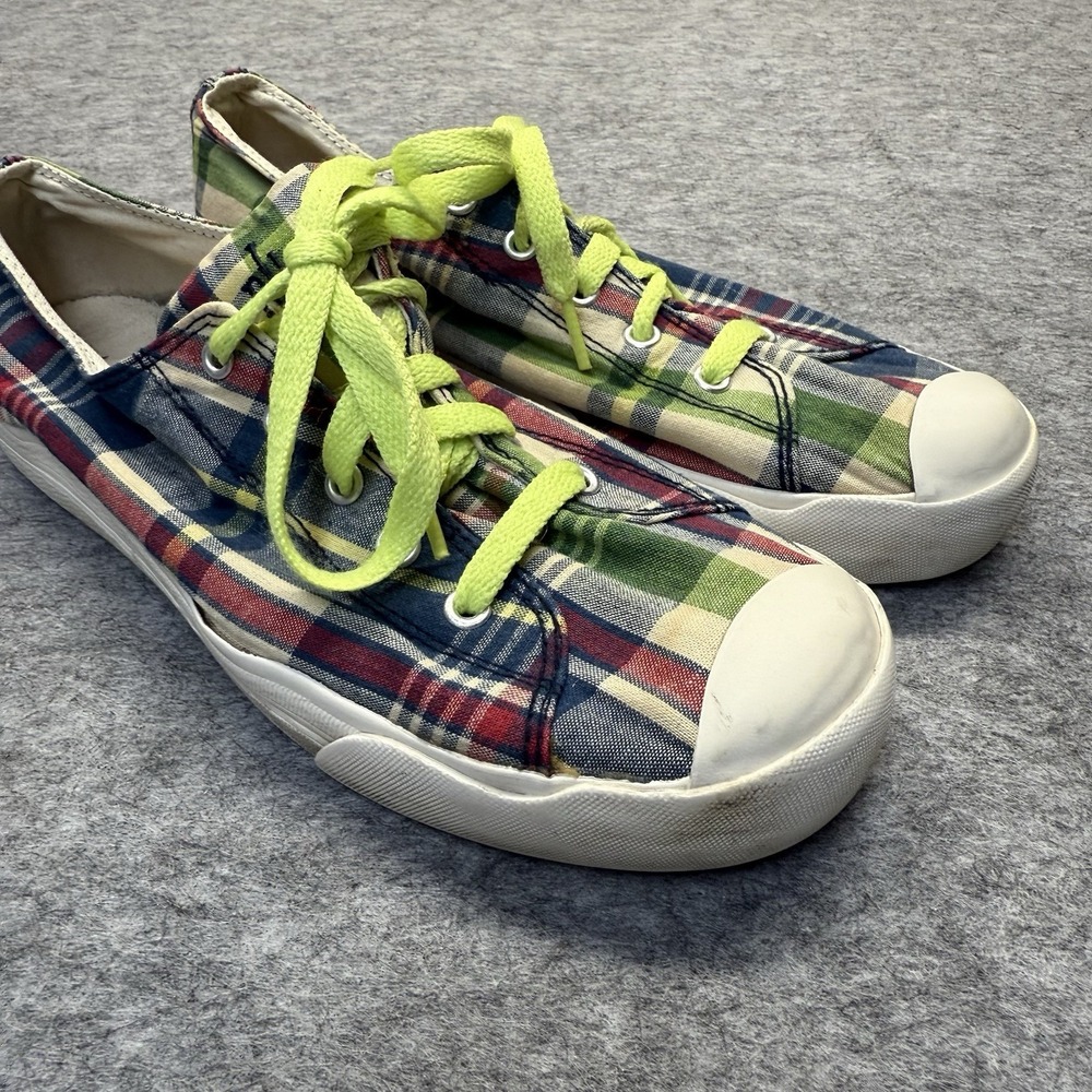 Lauren Ralph Lauren Madras Plaid Sneakers Women’s 7.5B Canvas Preppy Vintage
